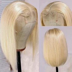 Blonde Bob Style Closure Transparent Lace Wig #613