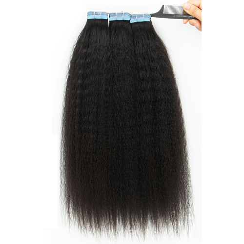 100% Virgin Human Hair Natural Black Kinky Straight Tape In Hair Extensions (20pcs/50grams)