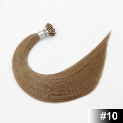 Light Brown #10 Light Color Stick/I Tip Straight Hair Extensions (100strands/100grams)