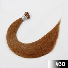 Auburn #30 Light Color Stick/I Tip Straight Hair Extensions (100strands/100grams)