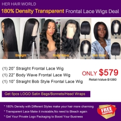 180% Density Transparent Frontal Lace Wigs Wholesale Deal 579