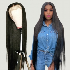 Straight / Body Wave Long Length 32-40 inches 180% Density 13×4 Transparent Lace Frontal Human Virgin Hair Wig