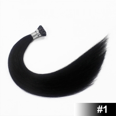 Jet Black  #1 Dark Color Stick/ I Tip Straight Hair Extensions (100strands/100grams)