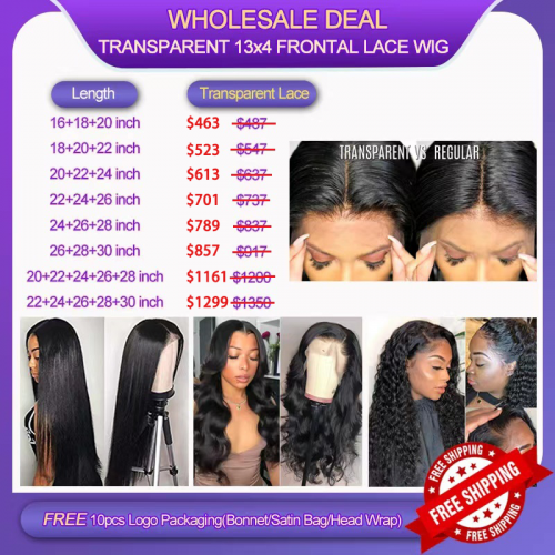 HerHairWorld Transparent Full Frontal Lace 13*4 Wig Wholesale Deal