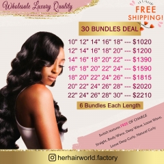 12A+ Wholesale Luxury Quality 30 Bundles Deals