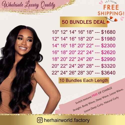 12A+ Wholesale Luxury Quality 50 Bundles Deals