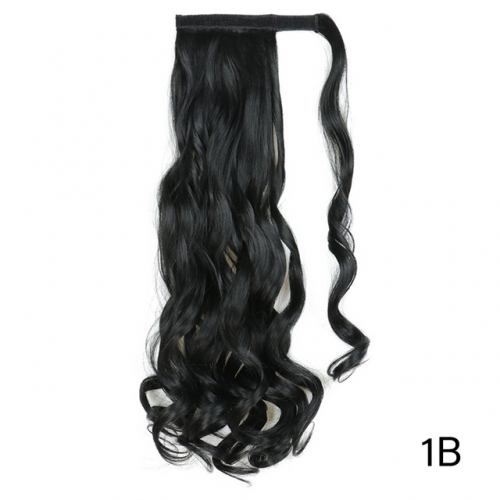 Body Wave Ponytail Extension Human Hair Natural Black