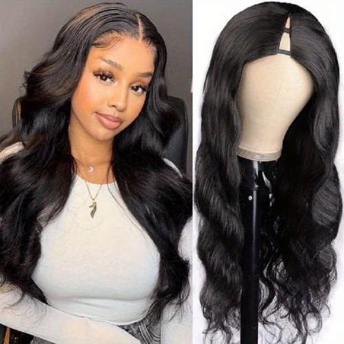 V Part Body Wave Human Hair Wigs V Part Human Hair Wigs For Women Human Hair 100% Virgin Body Wave V Part Wigs Natural Black