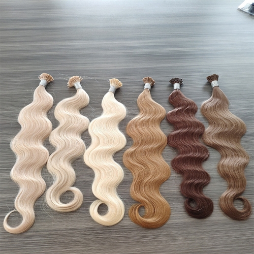 Dark /Light /Mix Color Stick/I Tip Body Wave Hair Extensions (100strands/100grams)