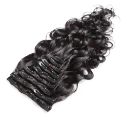 Clip In Hair Body Wave Extension Natural Black