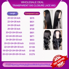 Transparent 5x5 Closure Lace Wig Wholesale Deal