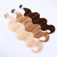 Bleach Blonde #613 Light Color Stick/I Tip Body Wave Hair Extensions (100strands/100grams)