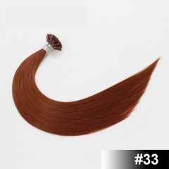 Rich Copper Red #33 Light Color Nail/U Tip Straight Hair Extensions (100strands/100grams)