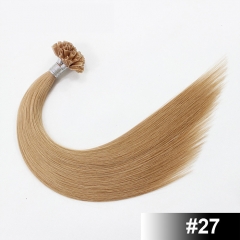 Strawberry Blonde #27 Light Color Nail/U Tip Straight Hair Extensions (100strands/100grams)