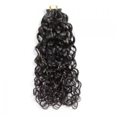 100% Virgin Human Hair Natural Black Natural Curly Tape In Hair Extensions (20pcs/50grams)