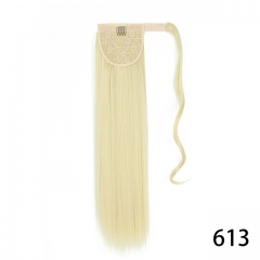 Straight Ponytail Extension Human Hair Blonde #613