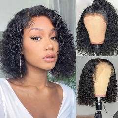 14 Inch Short Cut Natural Wave Full 13*4 Lace Front 100% Human Hair Wig Pre-Plucked