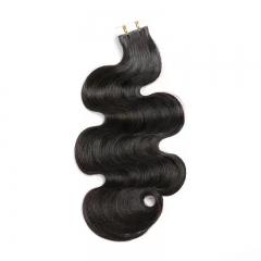 100%  Virgin Human Hair Natural Black Body Wave Tape In Hair Extensions (20pcs/50grams)