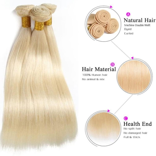 Wholesale Platinum Blonde #613 Straight Hair Bundle(100grams/bundle)