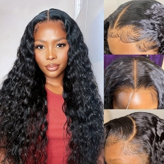 13x6  Deep  Wave Full Frontal Transparet Lace Wig