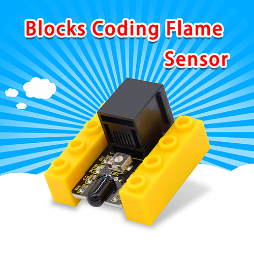 kidsbits Blocks Coding Flame Sensor (Black and Eco-friendly)