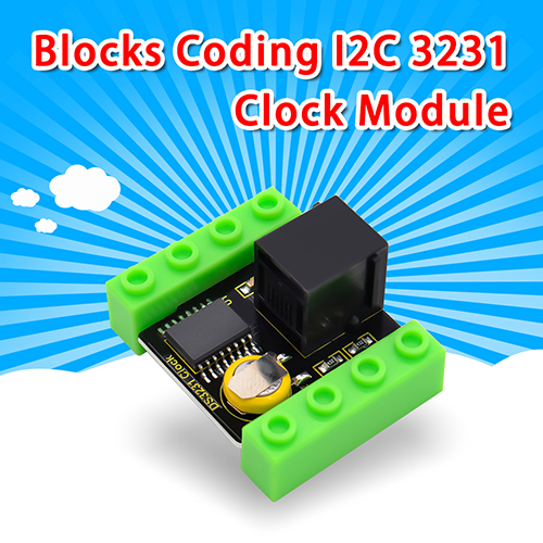 kidsbits Blocks Coding I2C 3231 Clock Module (Black and Eco-friendly)