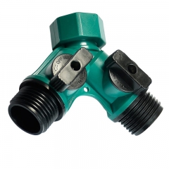 Plastic 2-way garden water hose splitter