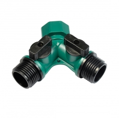 Plastic 2-way garden water hose splitter