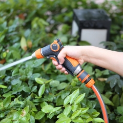 Boquilla de manguera de jardín de 2 vías con válvula de pulgar