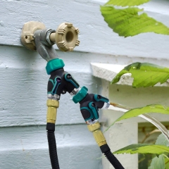 Divisor de manguera de agua de jardín de 2 vías de plástico