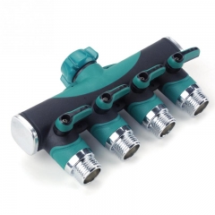 Plastic garden water 4-way hose splitter