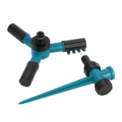 Garden 3-arm rotary sprinkler with plastic spike