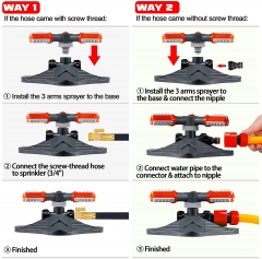 Plastic Garden Water Hose Rotary Sprinkler For Yard