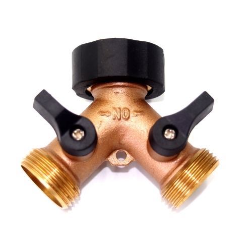 Brass 2-Way Garden Hose Splitter