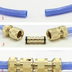 Brass 2-way garden hose fitting