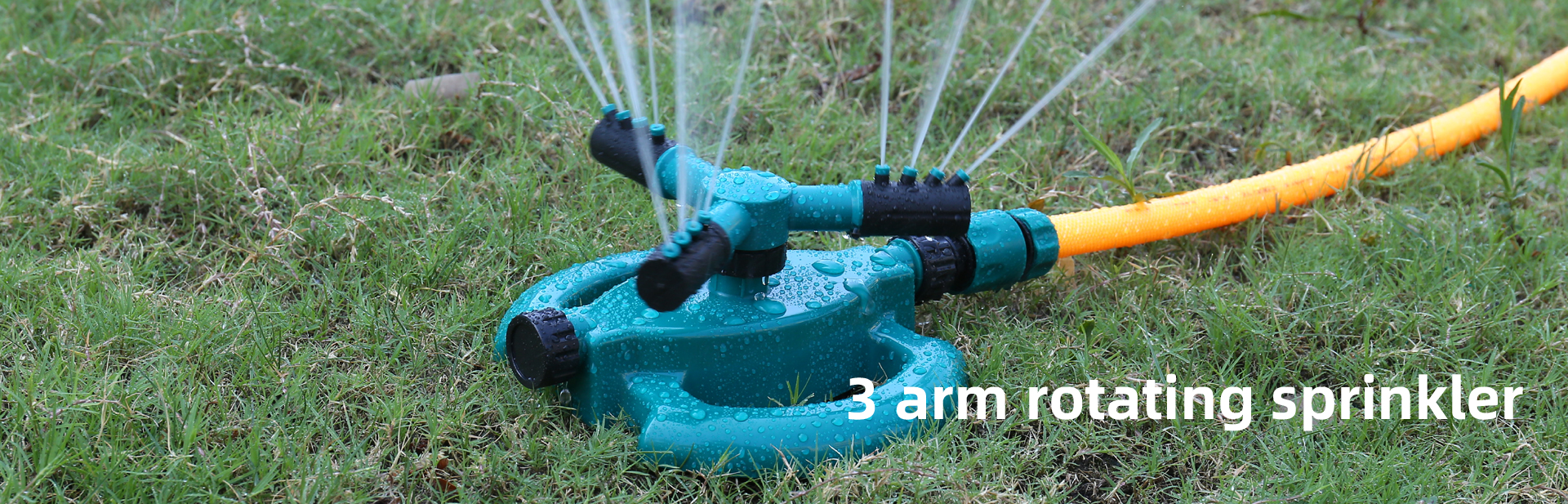 Aspersor giratorio de agua de 3 brazos para jardín