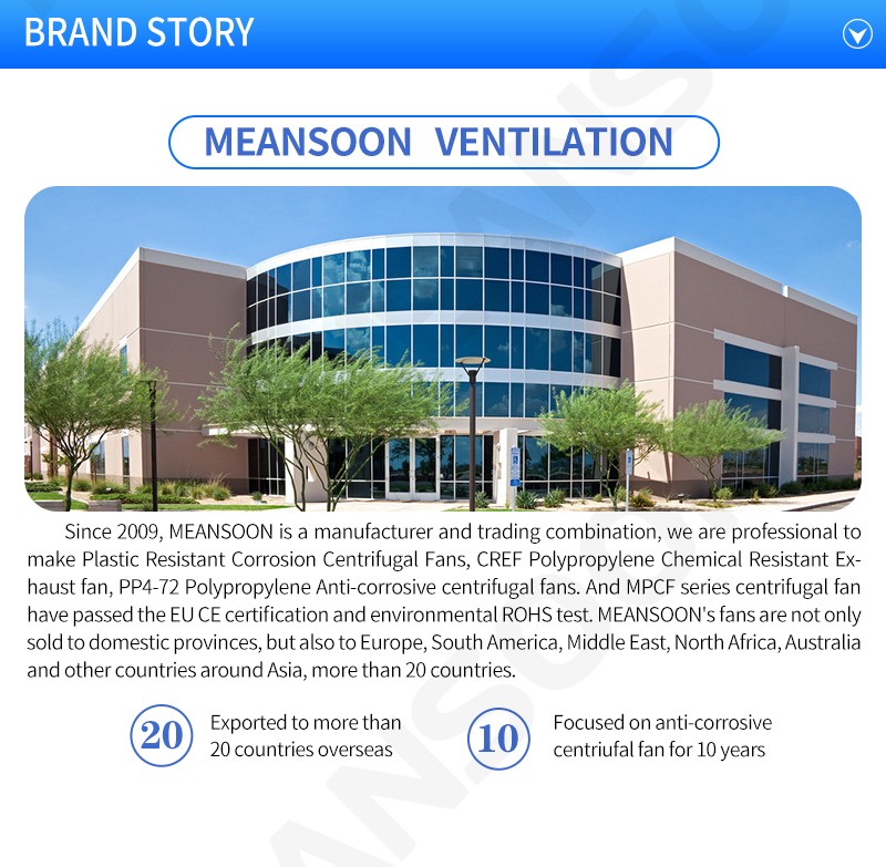MEANSOON Ventilation focus on corrosion resistant fans for 10 years
