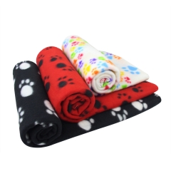AK KYC 3 pack 40 x 28 inches Puppy Blanket Cushion Dog Cat Fleece Blankets Pet Sleep Mat Pad Bed Cover with Paw Print Kitten Soft Warm Blanket