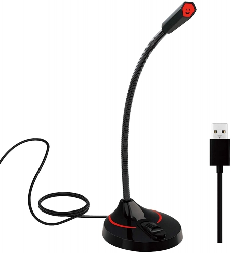 USB Microphone, PC Microphone with Flexible Angle Adjustment, Gaming mic for PC, Mac, PS4, Microphone for Computer with Excellent Sound Quality, Plug 