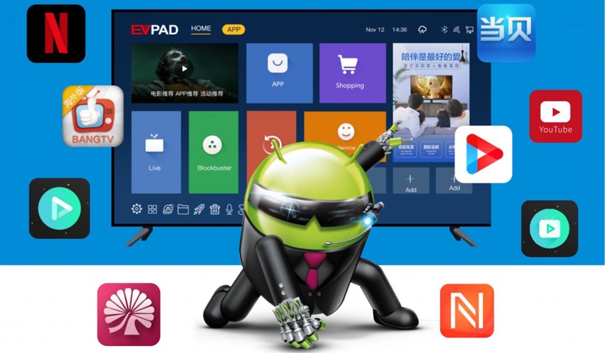 Телевизионная приставка EVPAD 5Max — 4G + 128G большой объем памяти