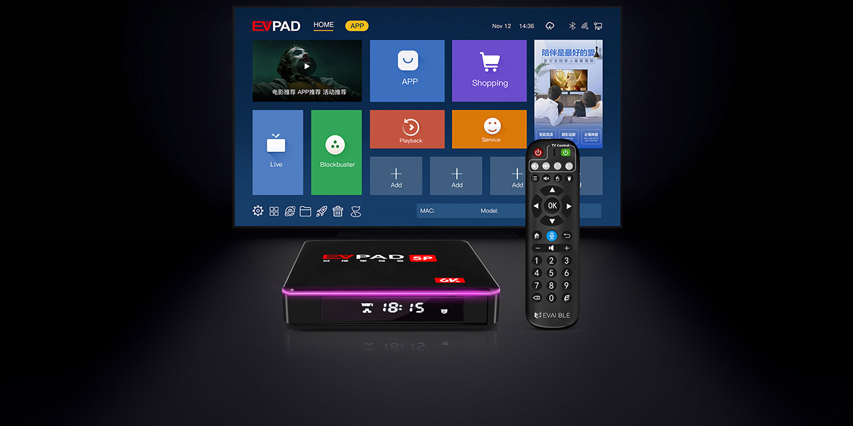EVPAD 5P 6K AI Voice Smart TV Box - High Performance, 1000+ Movie 