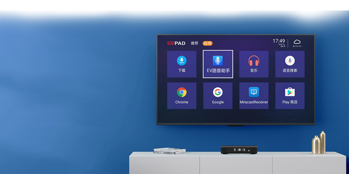 EVPAD 5P TV Box Sistem EVAI asisten suara EVAI