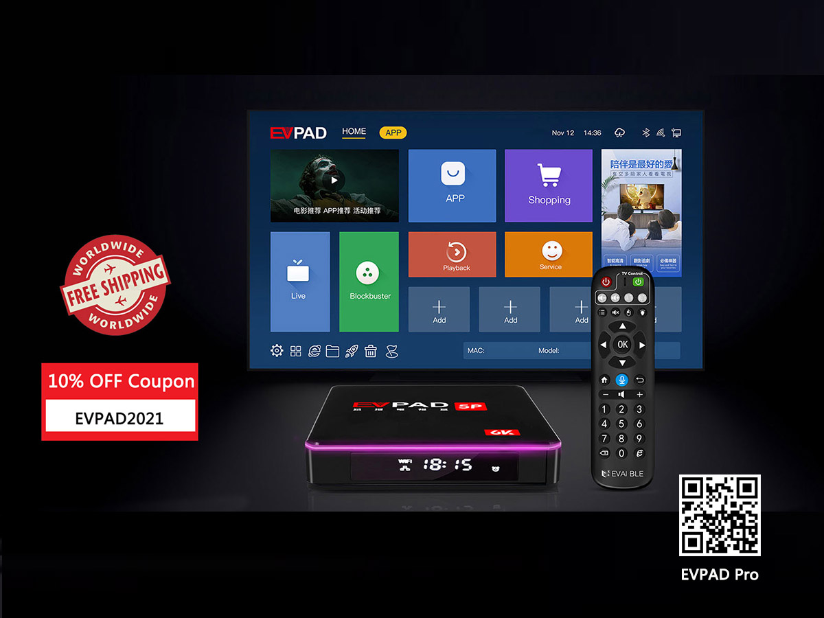 Promotion Boite TV EVPAD- Code de coupon de réduction EVPADPro