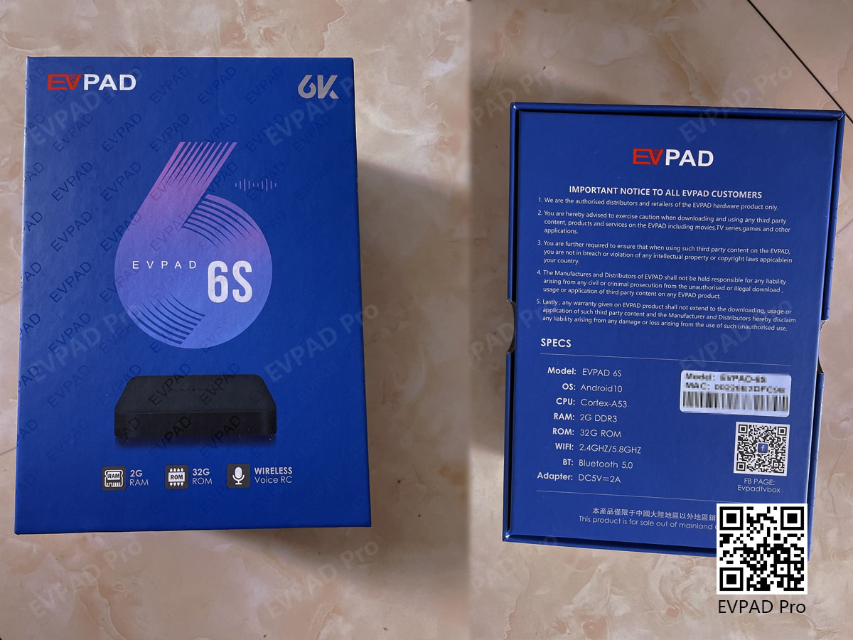 EVPAD 6세대 스마트 보이스 TV 박스 신모델 - EVPAD 6S