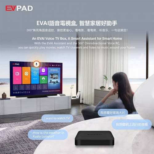 EVPAD 6PスマートTVボックス-2021年の新しいフラッグシップAI音声TV ...