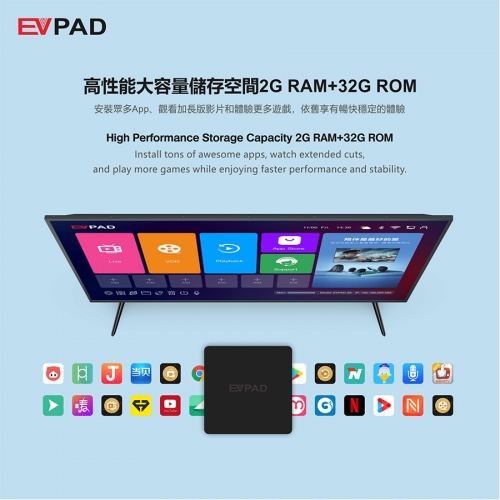 EVPAD 6S Free TV Box - 2021 New Generation Smart TV Box 6S with AI