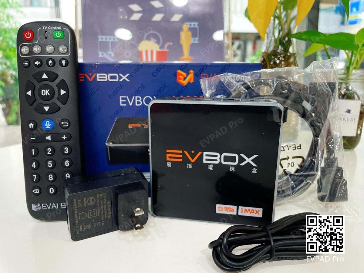 EVBOX 5Max Taiwan Edition - Most Powerful Voice-Activated TV Box with 8 Cores + 64G Large Memory