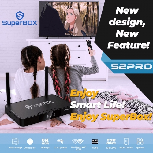 SUPERBOX S2 PRO - 2021 Meilleur Boîtier TV Android Gratuit Plus Fort et Plus Stable