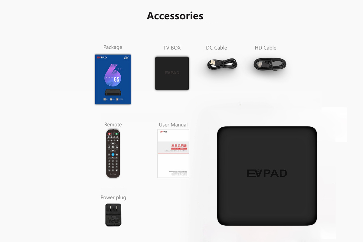 EVPAD 6S Free TV Box - 2021 New Generation Smart TV Box 6S with AI 