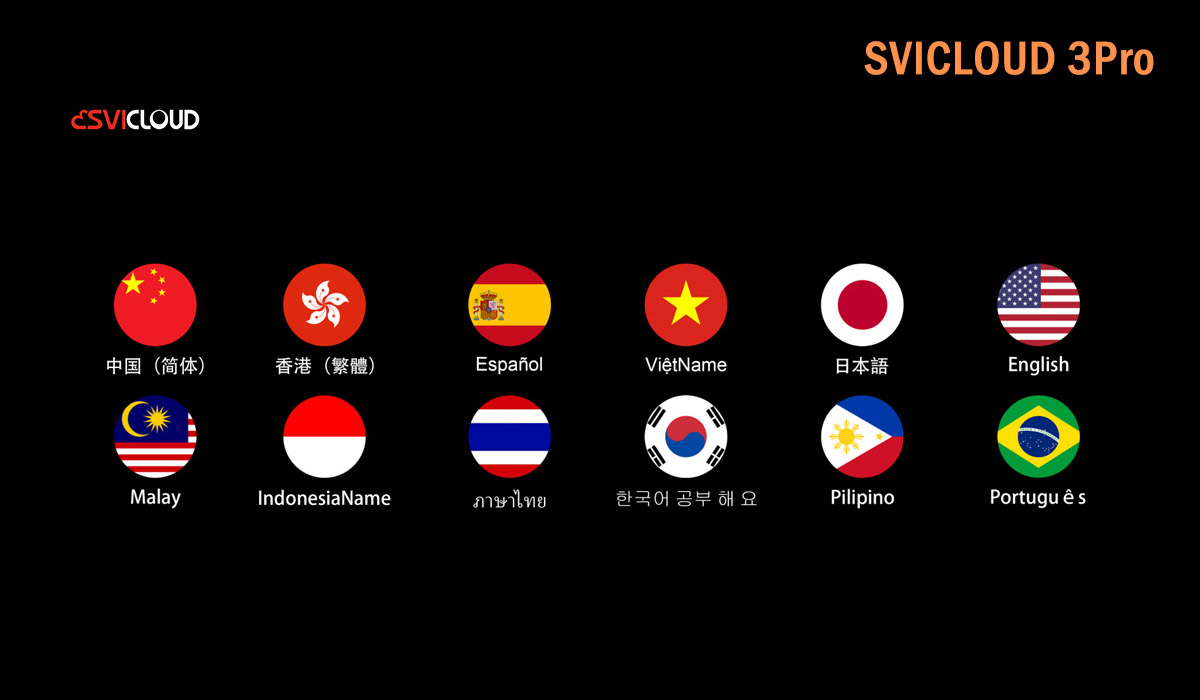 SVICLOUD 3Pro Device - Intelligent language recognition function